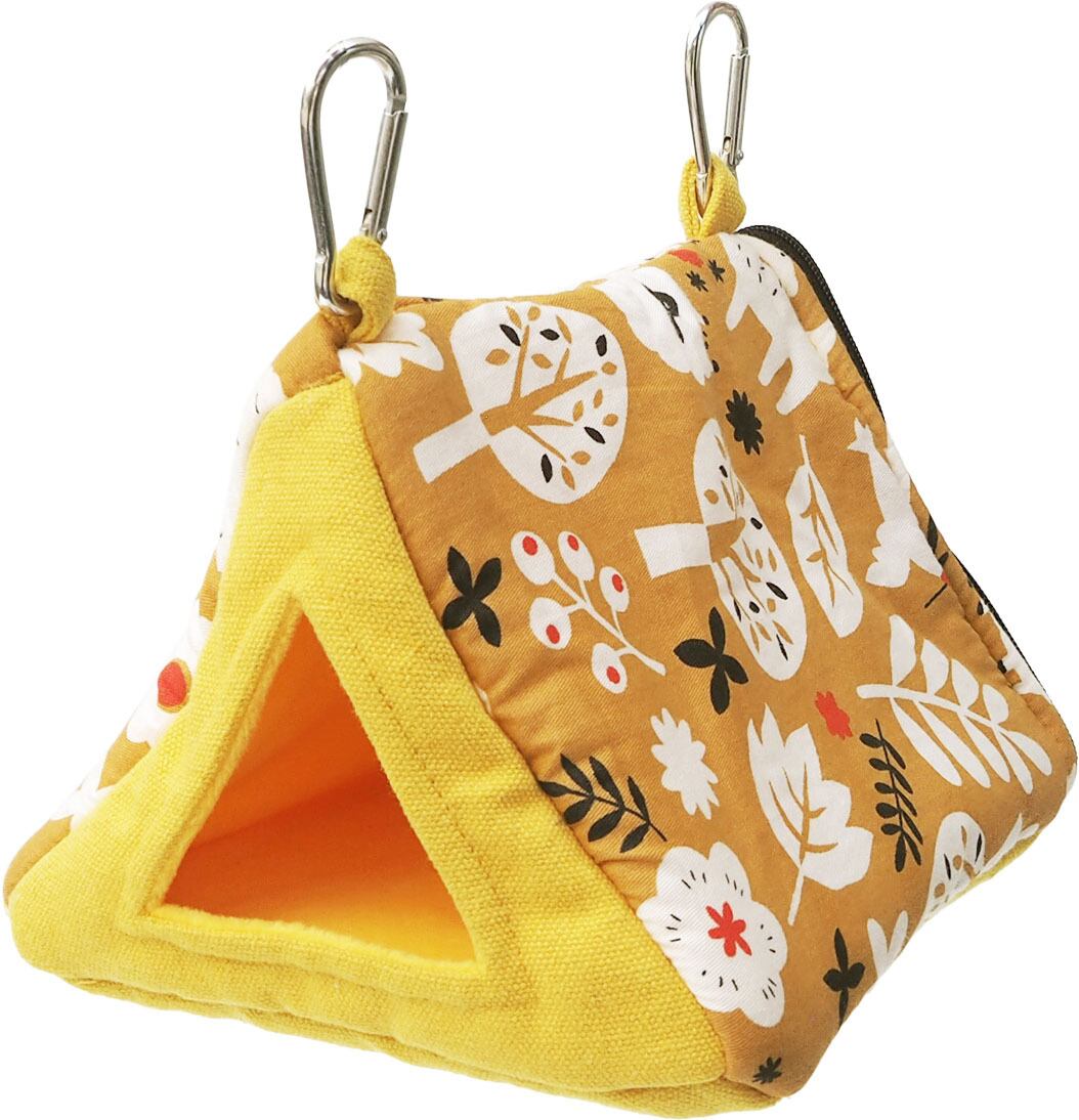 【小動物用品】森のさんかくハウス　イエロー/グリーン