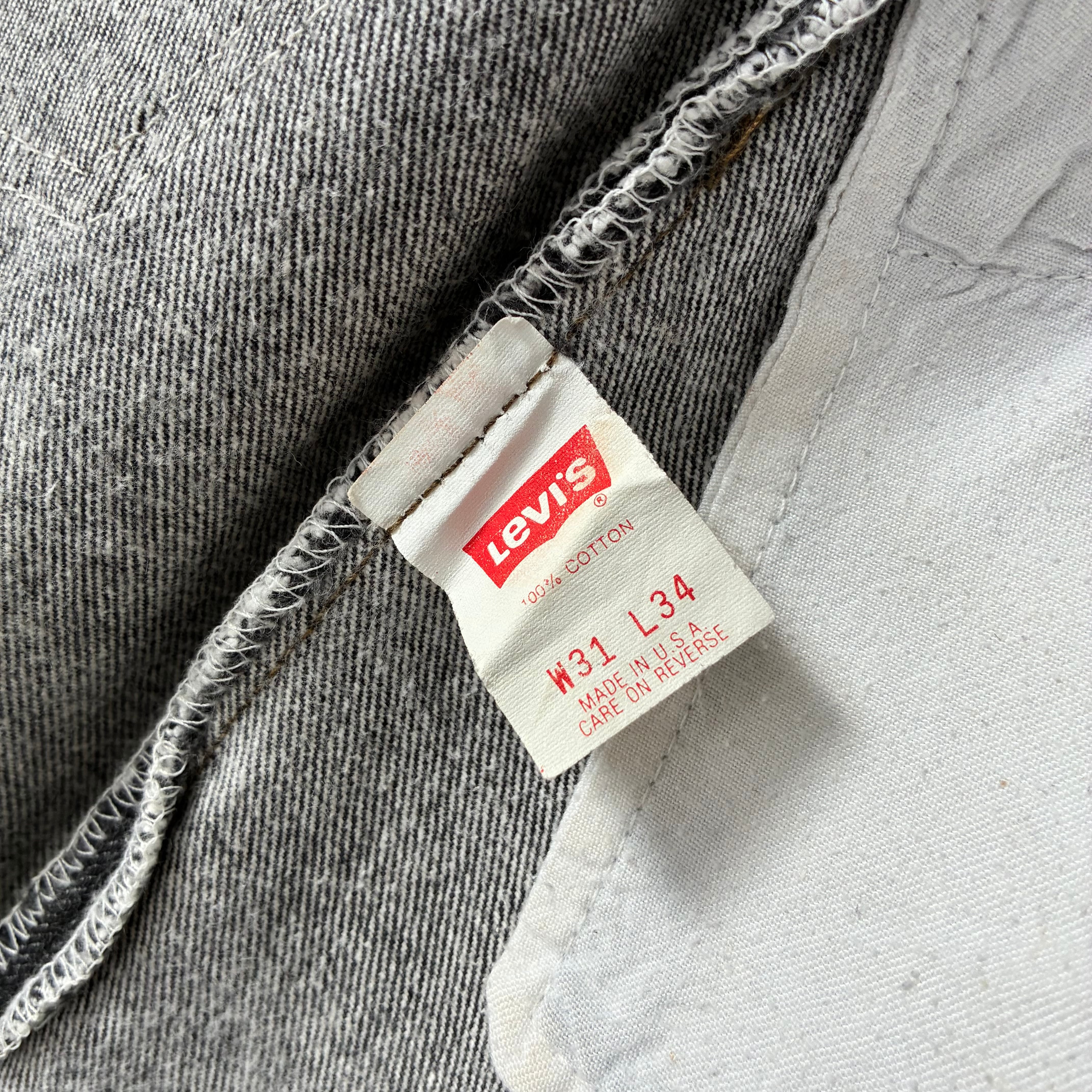 1990's Levi's 501 Yarn Dyed Black Denim Pants W31-L34 (W31-L30