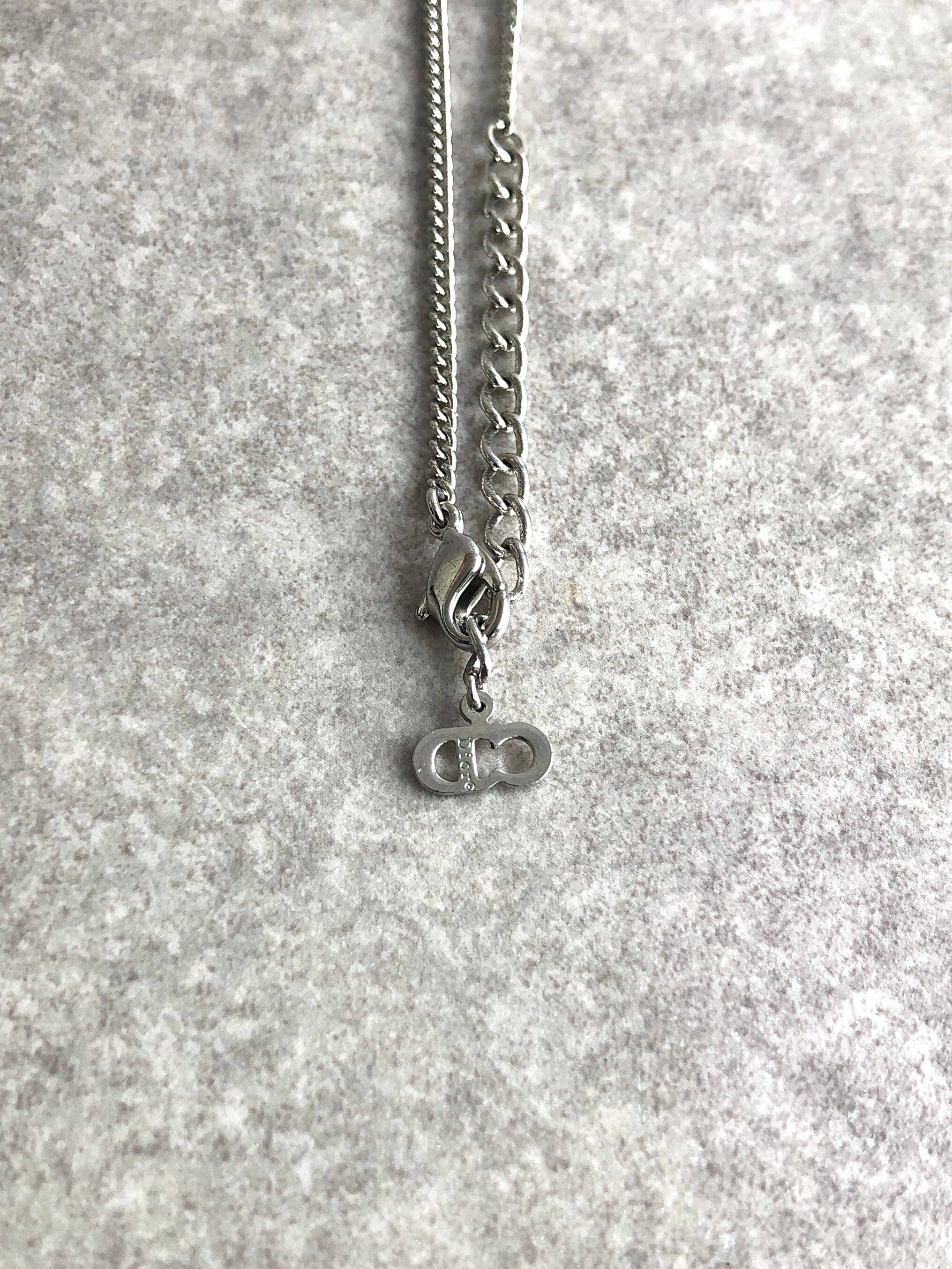 ChristianDior ネックレス ロゴ チャーム シルバー ディオール