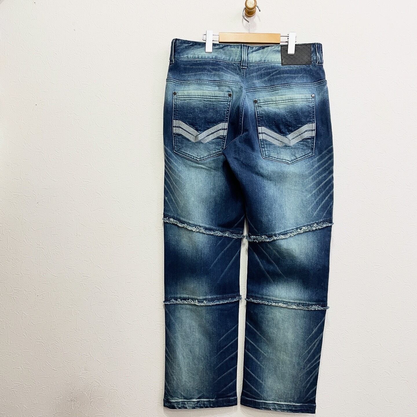 KARL KANI 「ストレッチ カットオフ 切替 デニムパンツ」 カールカナイ