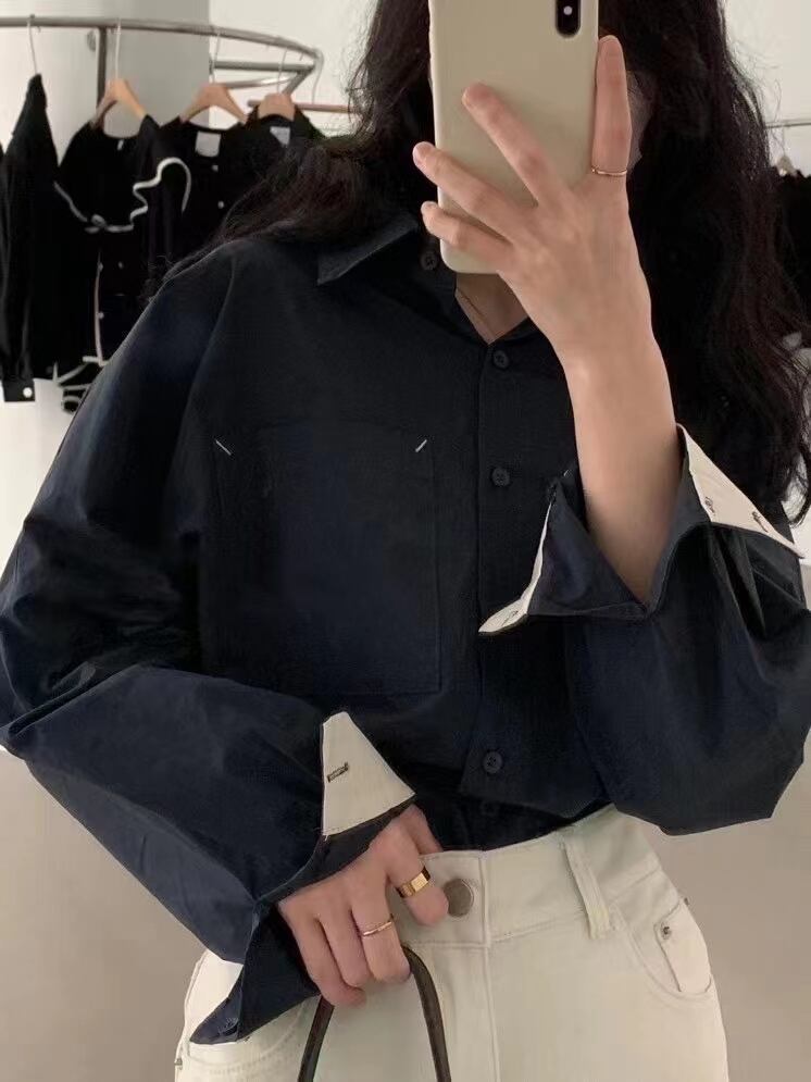 配色カフス シャツ AJ2085-503