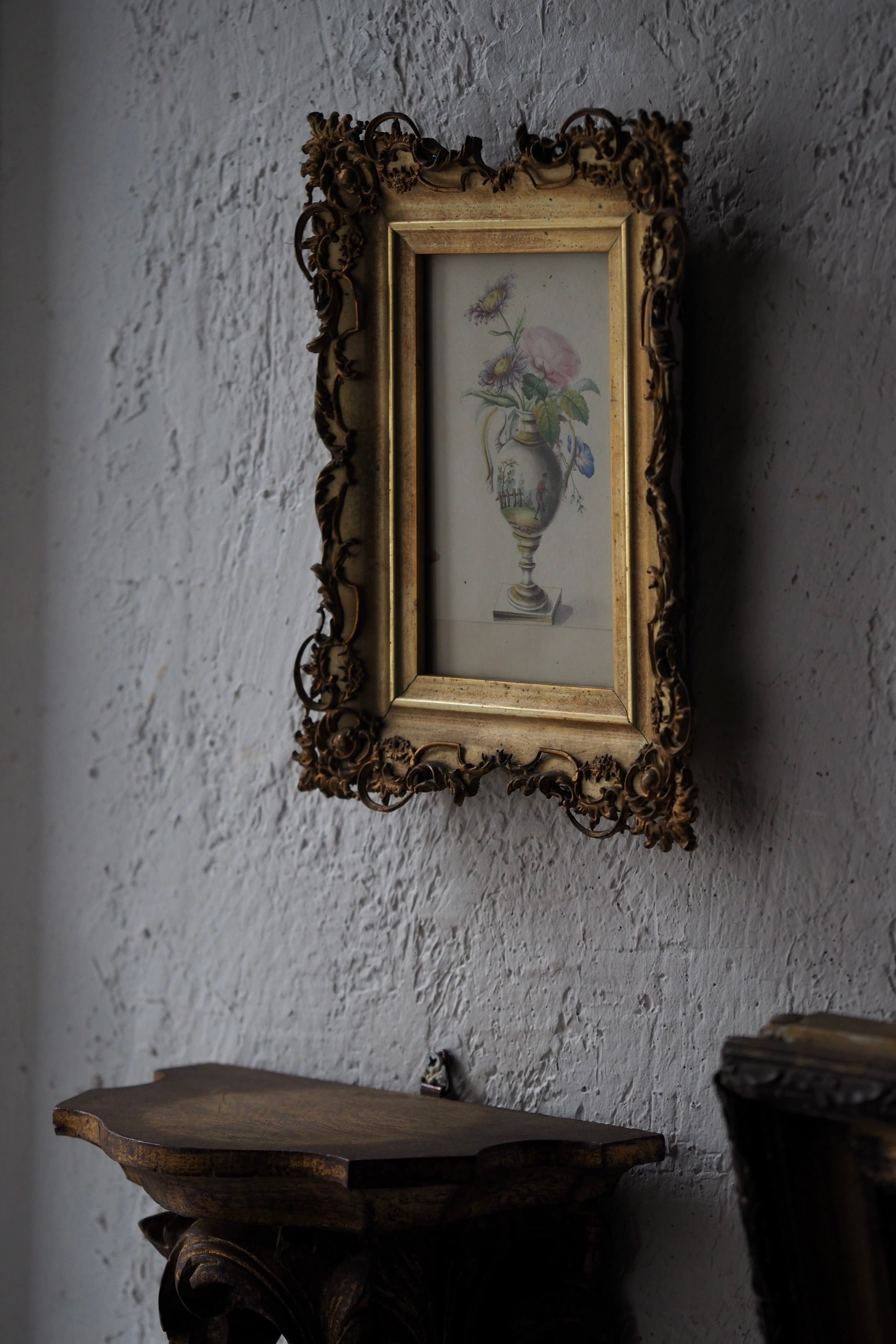 壺と花 オルモル装飾額 No.2-antique gilt bronze frame