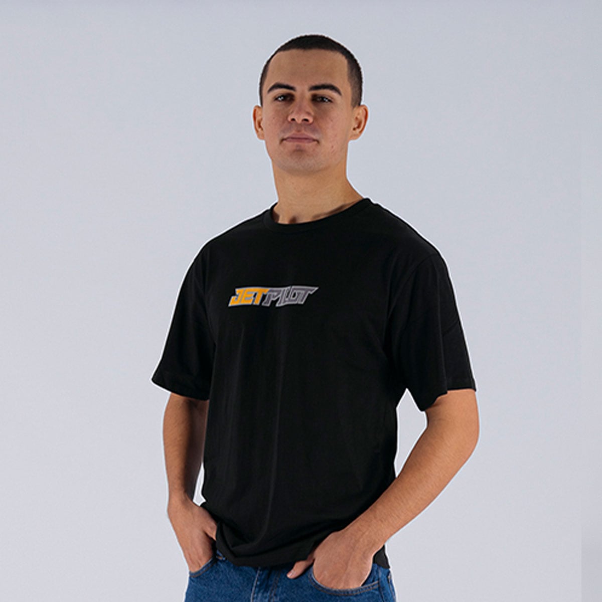 スティッカード TEE ブラック マルチ Tシャツ 半袖 W26602 JETPILOT