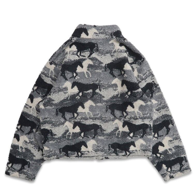 イタリア代表　フリーストップ　サイズUSM　ヴィンテージ 古着 USA製 BLACK DIAMOND アニマル柄 馬 フリース ジャケット
