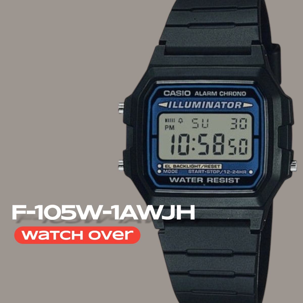 F-105W-1AWJH】f105w1awjh チープカシオ 見やすいELバックライト CASIO 