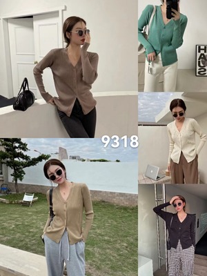 シンプルVネックカーディガン　AJ1050-9318