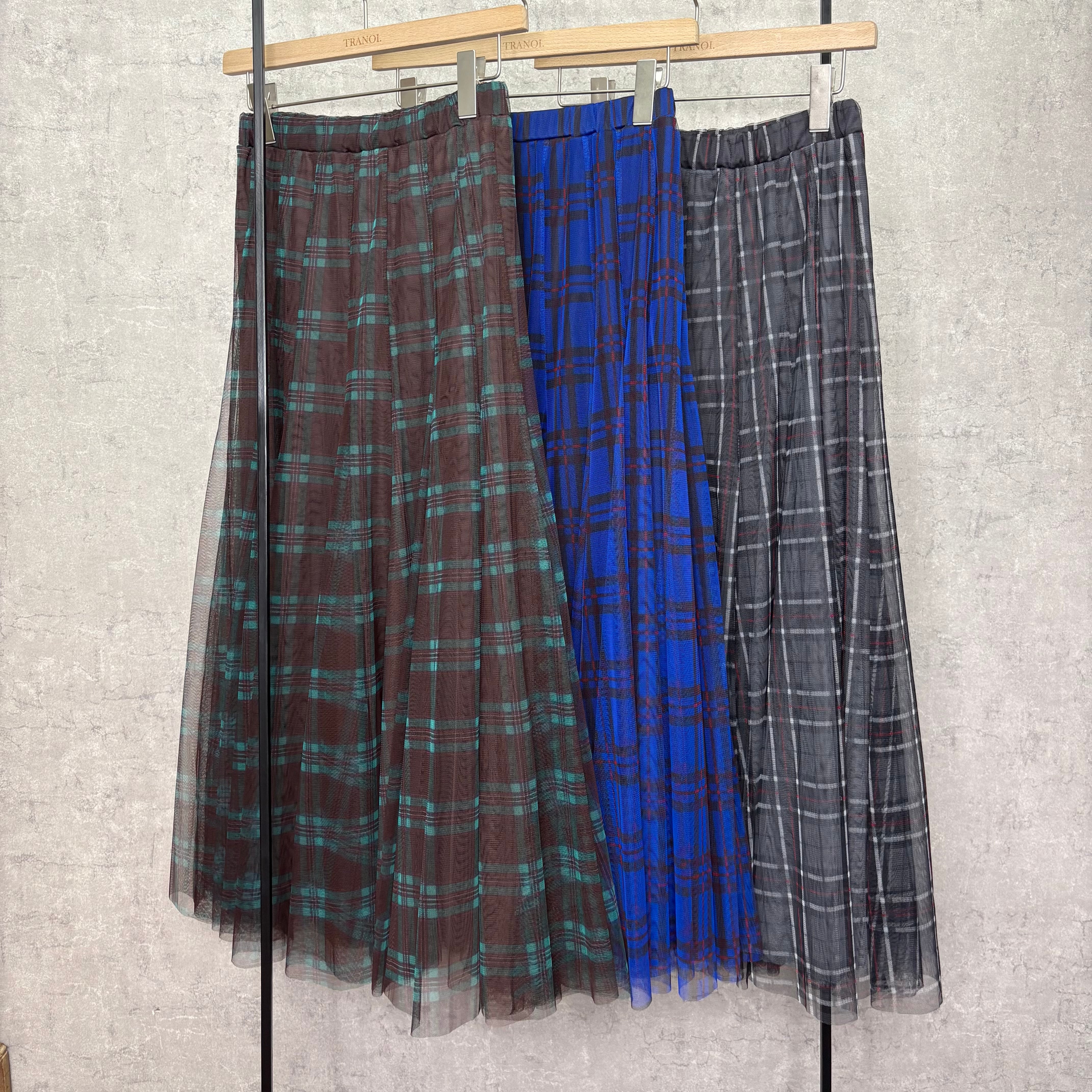 チェックチュールスカート 214R515 | TRANOI.offical STORE