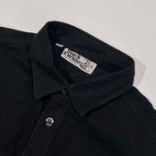 イタリア製 BLACK&WHITE ブラック&ホワイト 長袖シャツ 44/ブラック メンズ ゴルフ ビンテージ