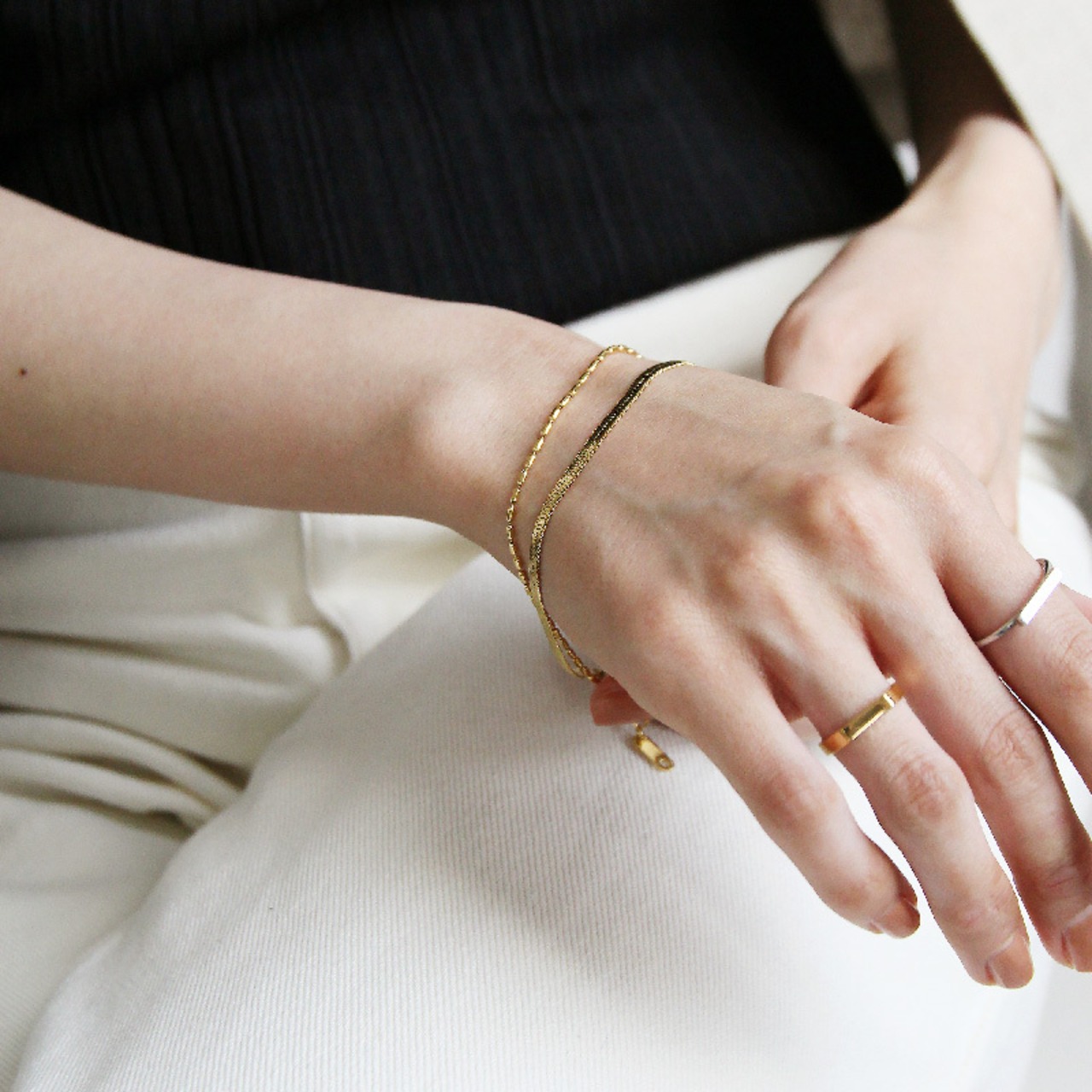 【ネコポス便】ブレスレット ダブルチェーンブレスレット 1717