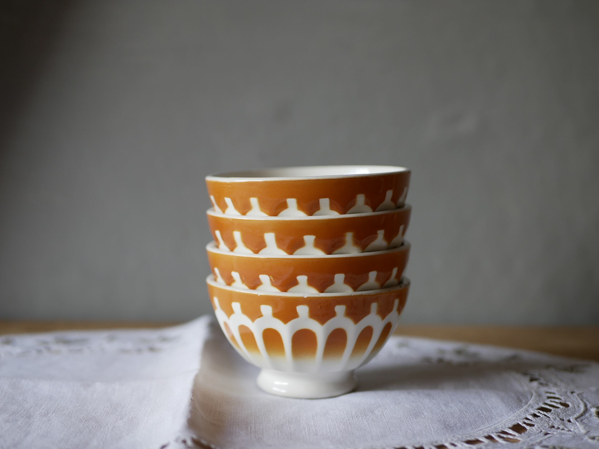 うろこ柄 ミニ カフェオレボウル フランスアンティーク ブロカントの