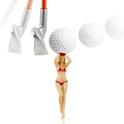 Crestgolfゴルフ ティー、ストッキングガールズ、ビギ二レディース、ゴルフティー、おもしろグッズ、プラスチック、３インチショートティー、ゴルフ プレゼント 男、ゴルフ小物、ゴルフコンペ 景品、パリティー、６本入り、マルチカラー