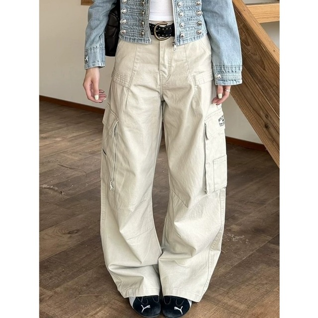 ワイドフォルムレタリングカーゴパンツ 2col R02707