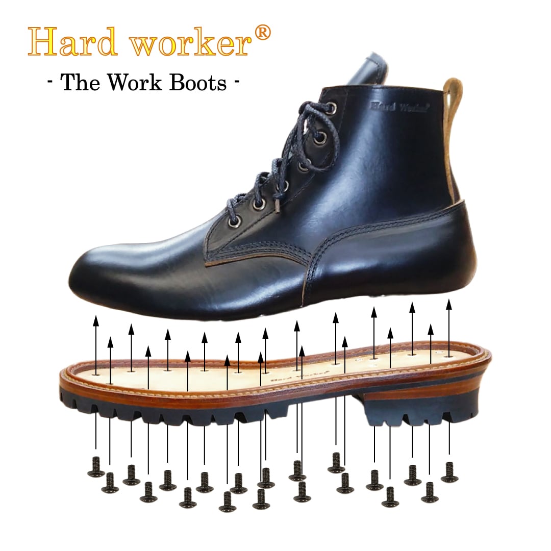 The Work Boots 001 栃木レザー【ブラック】 | ハードワーカー
