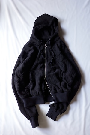 EDWARD CUMING【WOOLY ARM FLEX HOODIE -BLACK-】