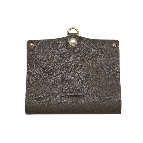 レザーマスクカバー大(カーキ)【HASAMU】 布マスク用 ビニール仕様 Le Coeur