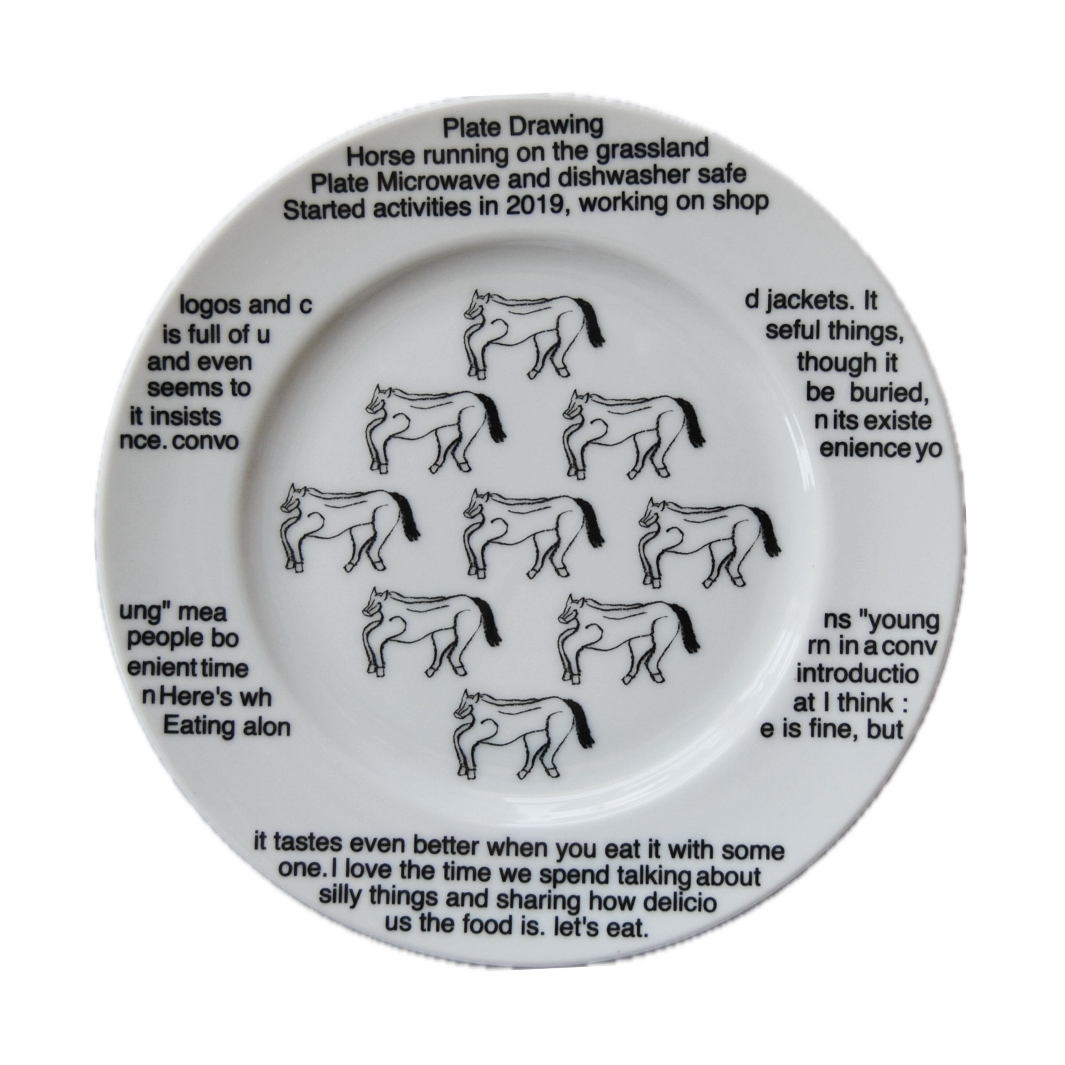 CONVENIENCE YOUNG プレート　馬柄 Layout Horse Plate (165x165mm) | CONVENIENCE YOUNG