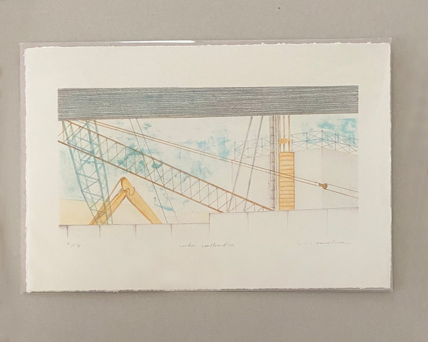 《ノエルの贈り物》濱島良子"Under construction" HAMASHIMA Yoshiko/lithograph