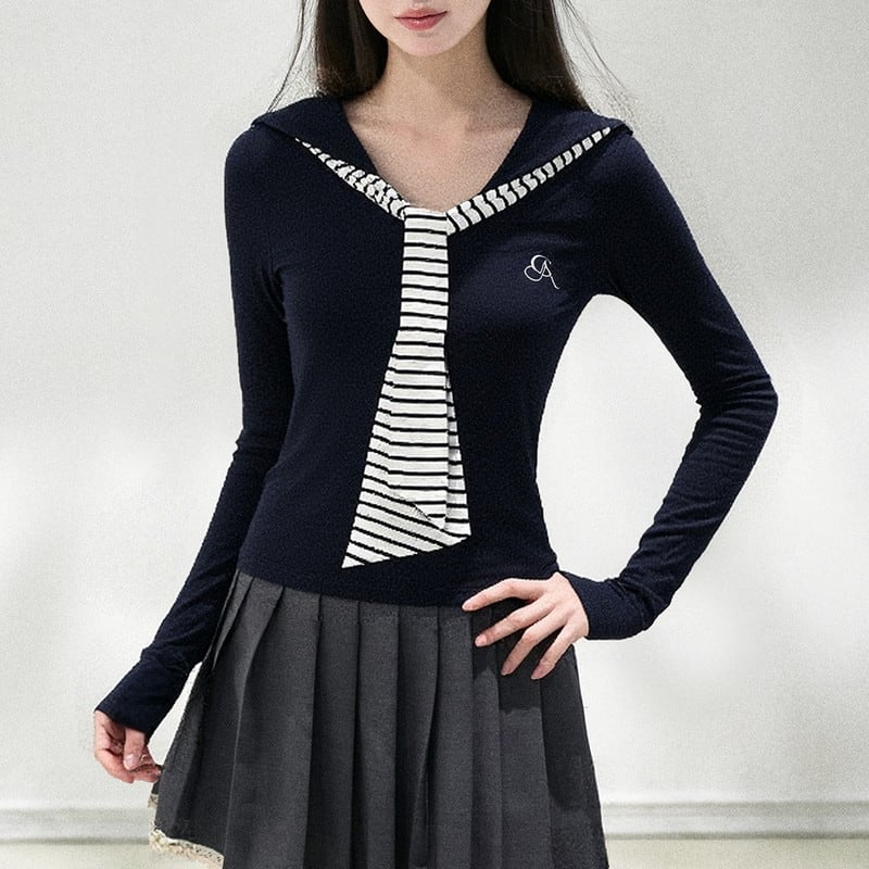 sailor border knit m1229