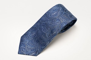 ≪VANNERS＆musterdTIES別注≫　350end　silk100％　クリスタル織りPaisley tie　〈blue×gray〉