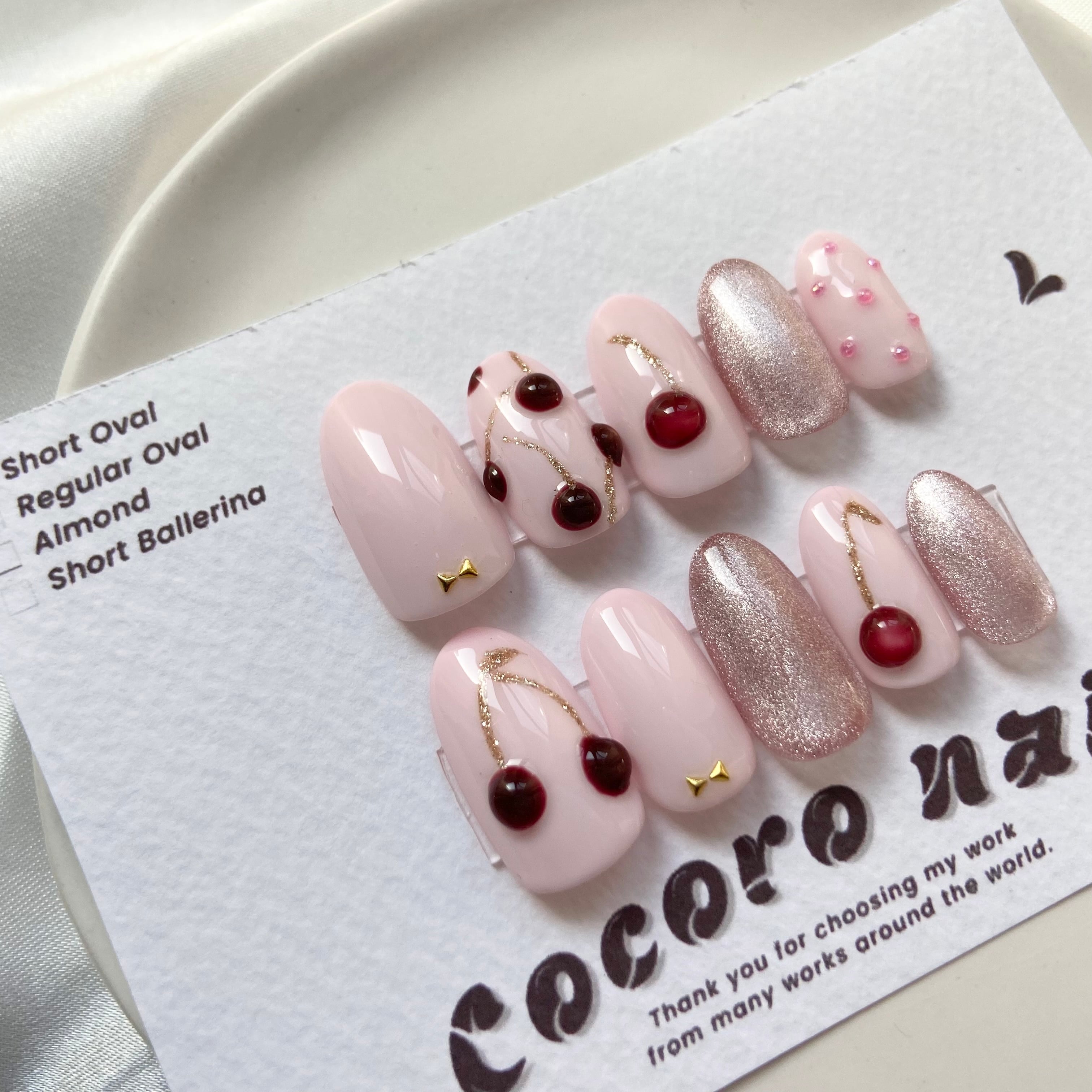 ネイルチップ No.012 さくらんぼネイル チェリーネイル ぷっくりネイル 