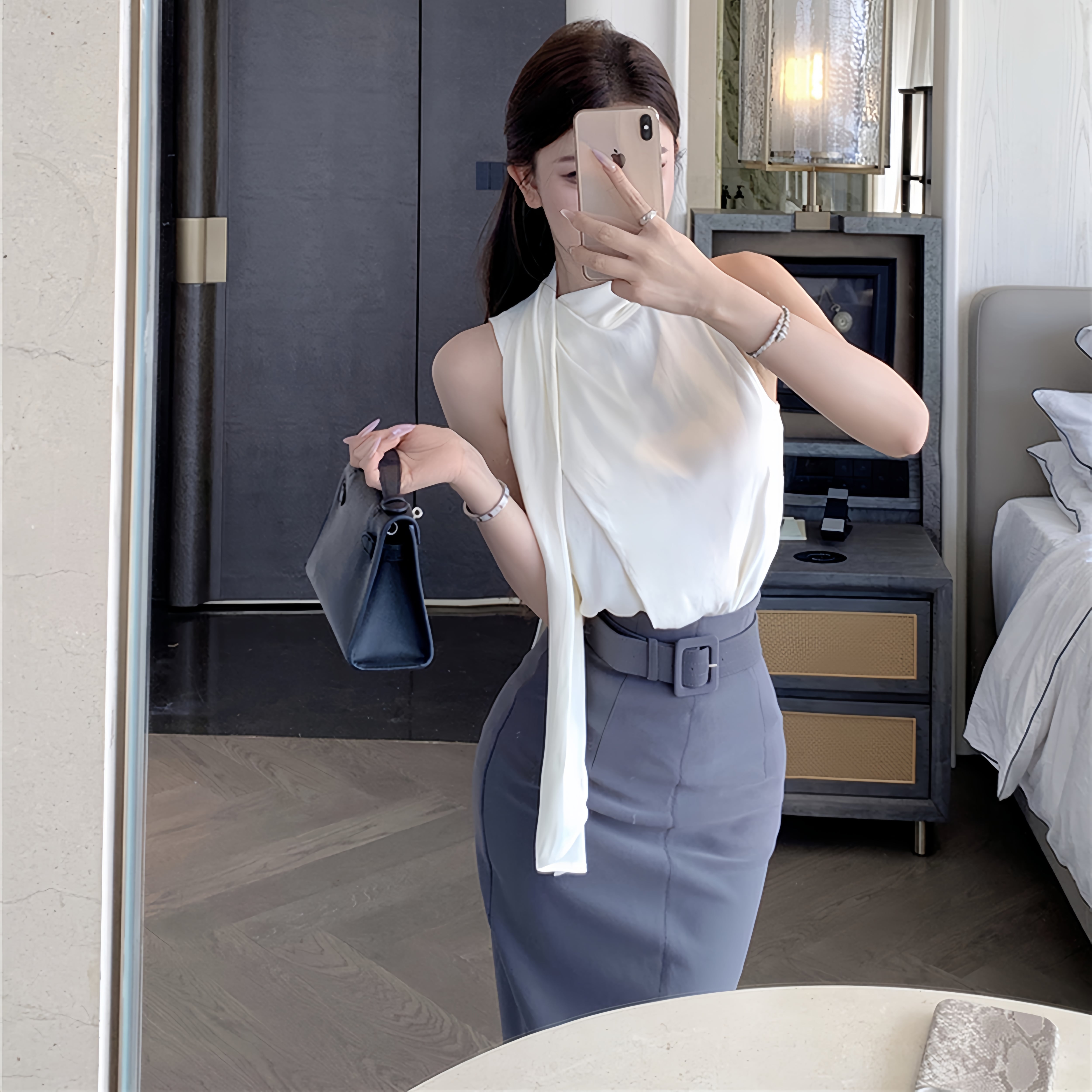 set】ノースリーブトップス×タイトスカートセット N3207 | nanastyle