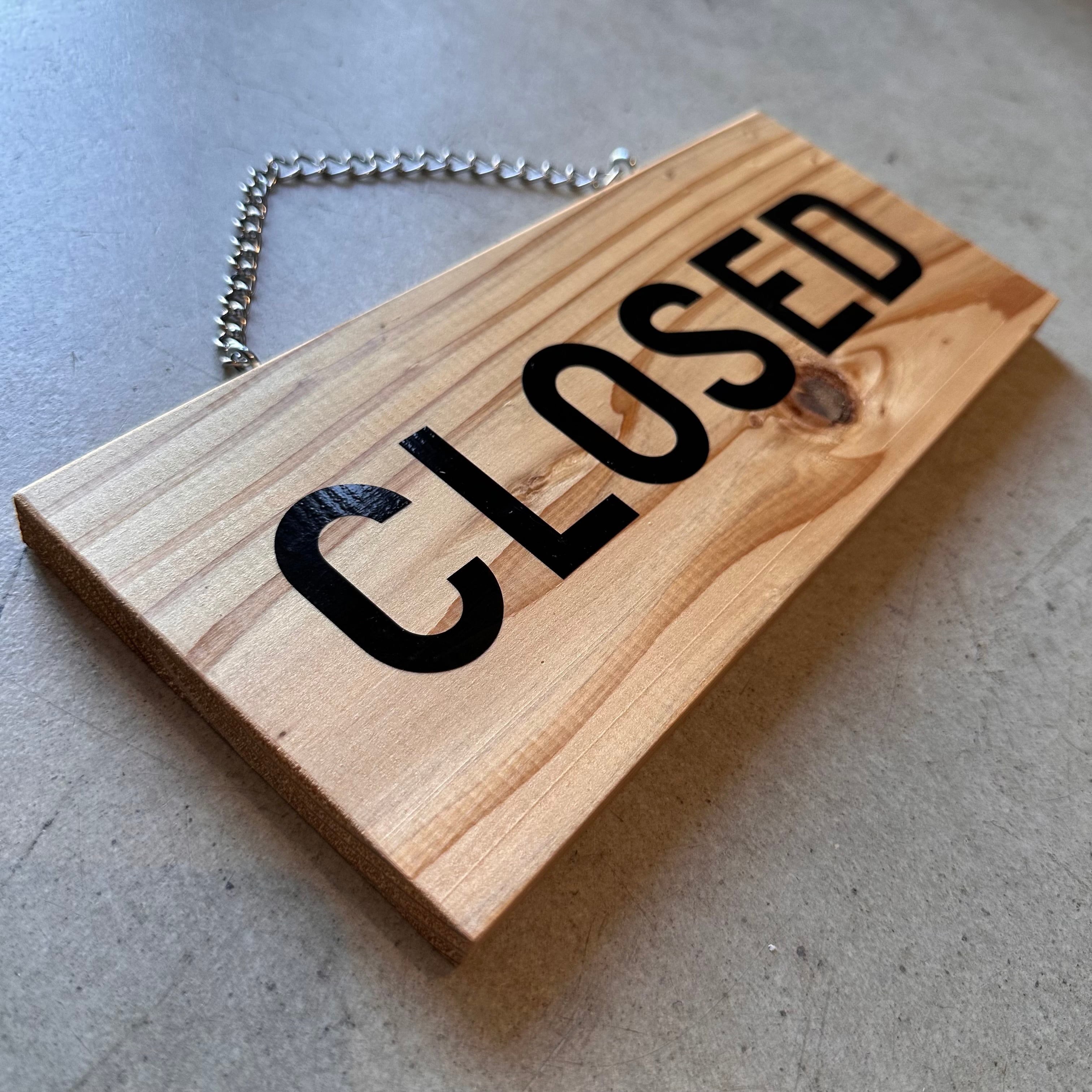 OPEN / CLOSEDサイン 木製看板 オープン看板 営業中看板 裏表