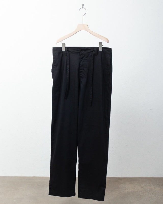 baggy silhouette drawstring linen trousers