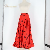 フラメンコ 衣装 チャコット Chacott ペチコート ファルダ スカート ブラック系 レッド系 赤 黒 花柄 フリル 軽い 薄い レッスン 練習着 フラメンコ用 レディース 練習 フラワー 花 薔薇柄 バラ柄 軽量 薄手 花柄スカート ステージ 衣装用