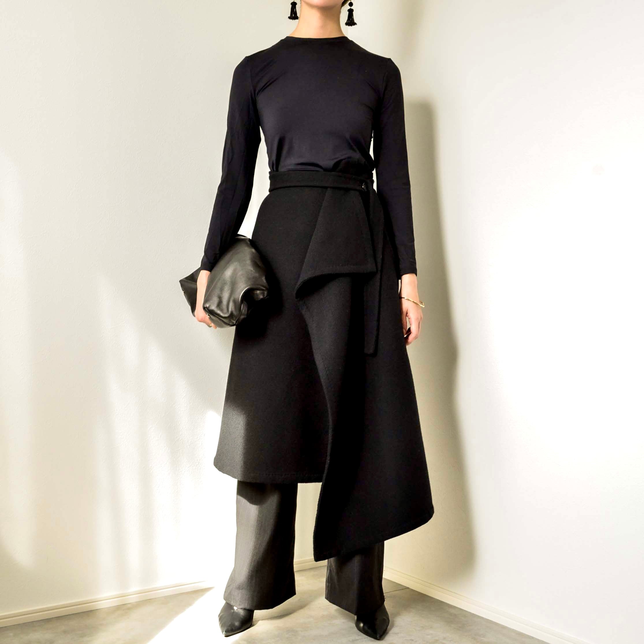 celine by Phoebe Philo asymmetry wrap skirt | pelican celine by Phoebe Philo asymmetry wrap skirt | pelican
