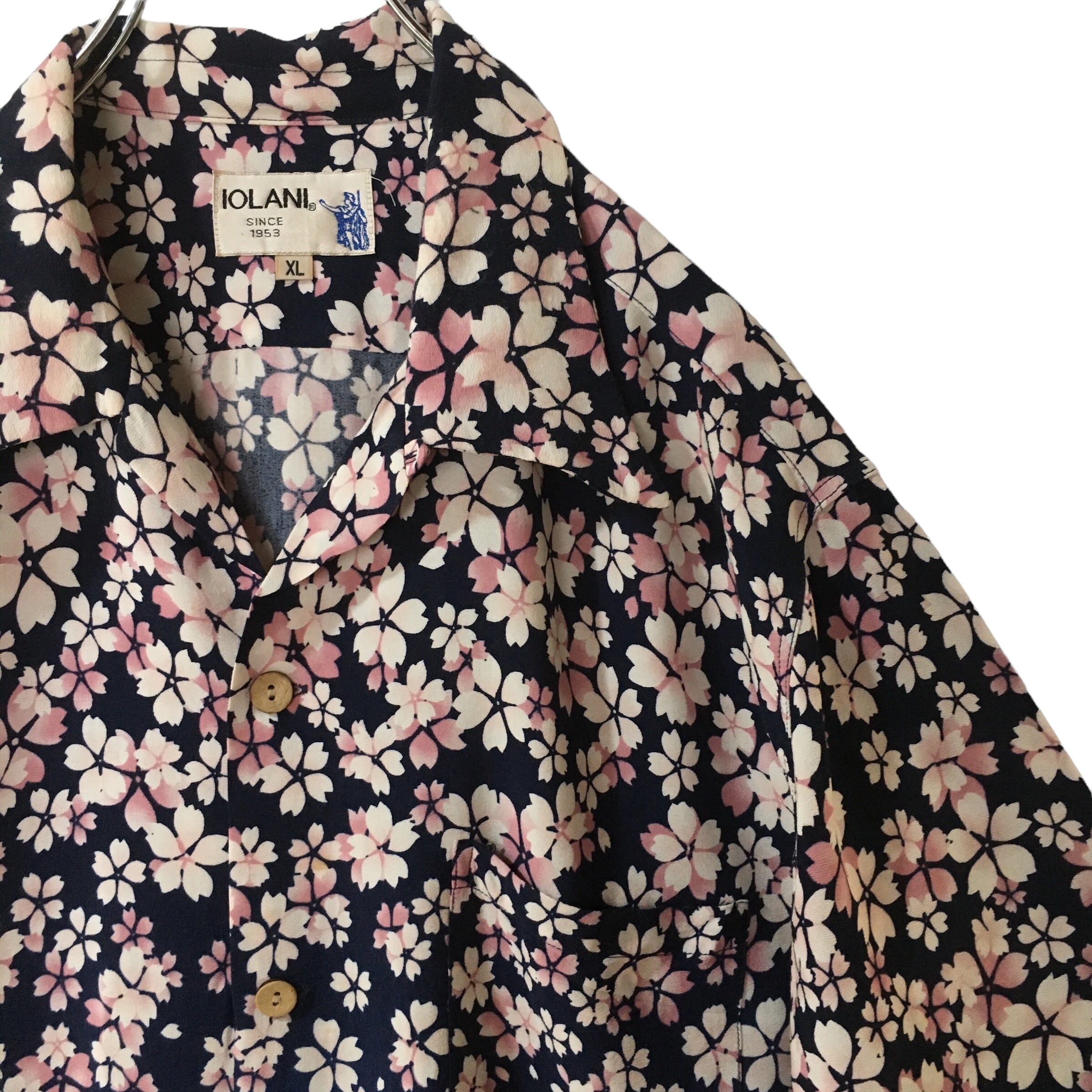 IOLANIイオラニ アロハシャツ レーヨン100% 桜吹雪 柄シャツ 和柄 