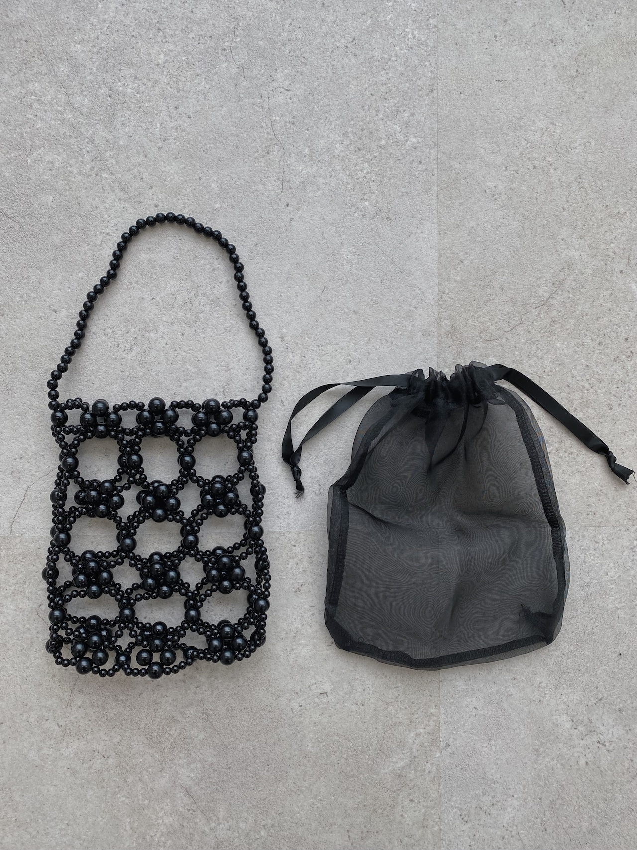 hole arrange beads hand bag