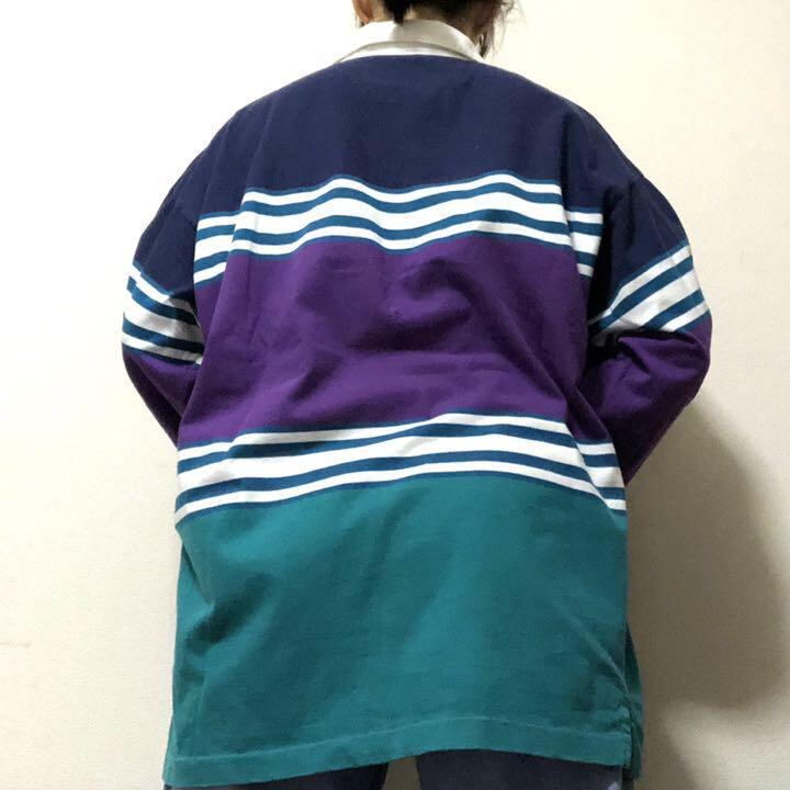 プーマ☆ラガーシャツ  ゆるだぼ サイドデザイン 90年代 刺繍ロゴ bi8