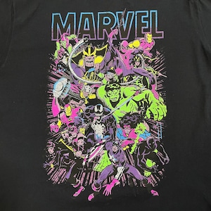 【MARVEL】2XL ビッグシルエット ロゴ プリント オフィシャル 公式 Tシャツ アベンジャーズ スパイダーマン アイアンマン マイティソー ハルク キャプテンアメリカ ヴェノム アメコミ マーベル 半袖 US古着