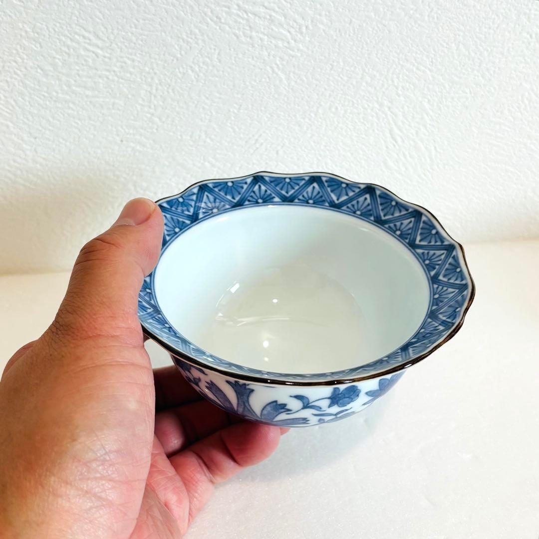 たち吉 染付唐草 輪花小鉢揃え 5客 ( USED ) 】 | 和食器 えとふく