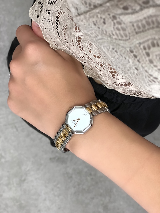 Christian Dior クリスチャン ディオール 腕時計 シルバー ゴールド ステンレススチール オクタゴン vintage ヴィンテージ オールド vpvxy4