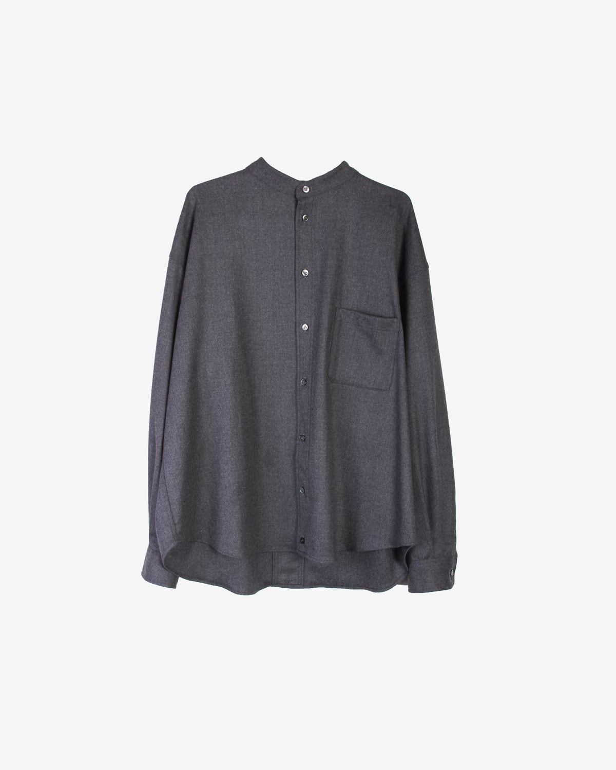 Military Sleeve Band Collar Shirt gray Enharmonic TAVERN official shop