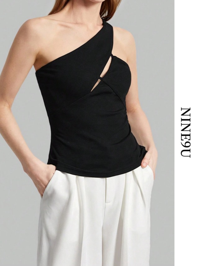 one-shoulder nichi sexy tops【NINE-S8114】