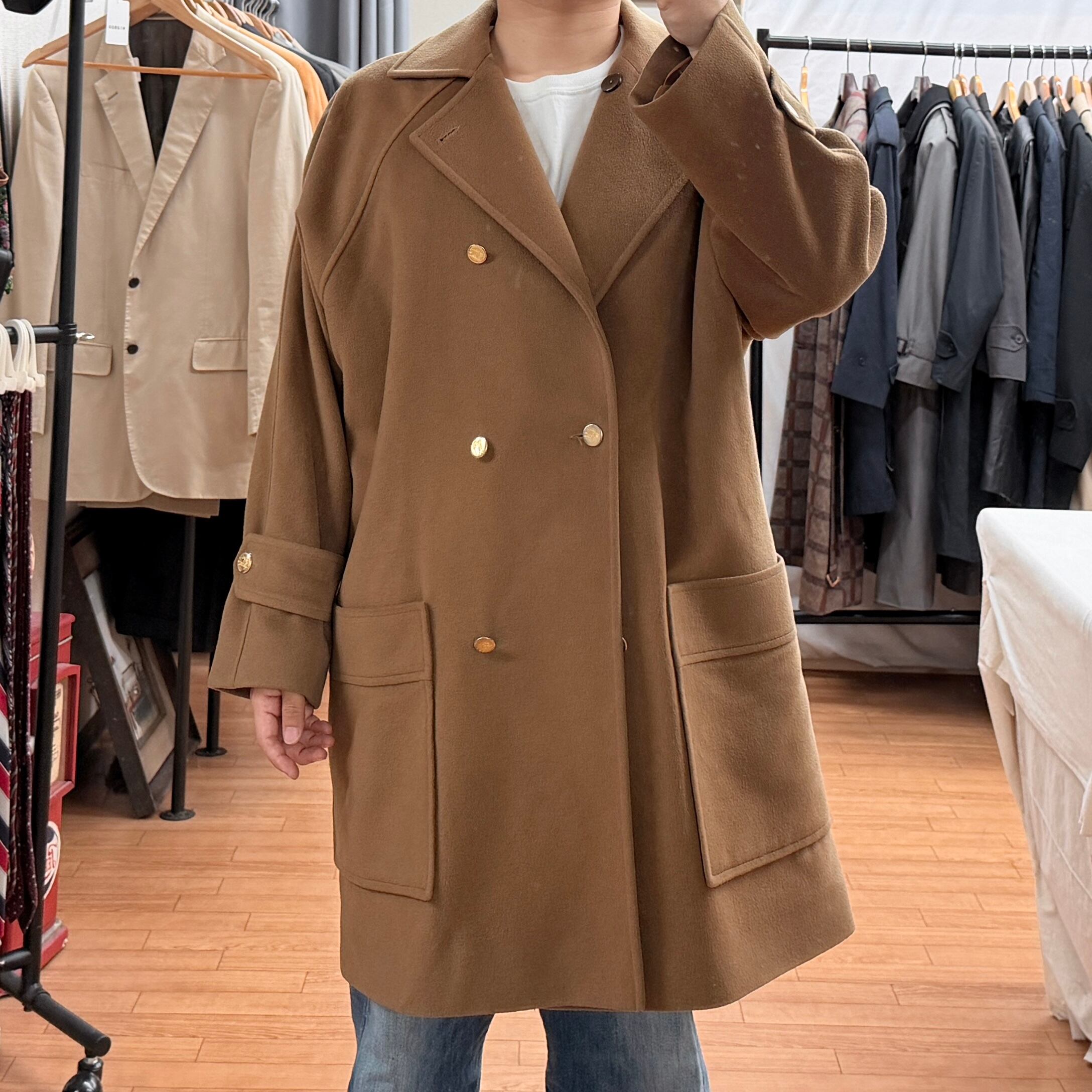 BURBERRYS】 Burberry coat ウールコート フランス製 古着 ブラウン