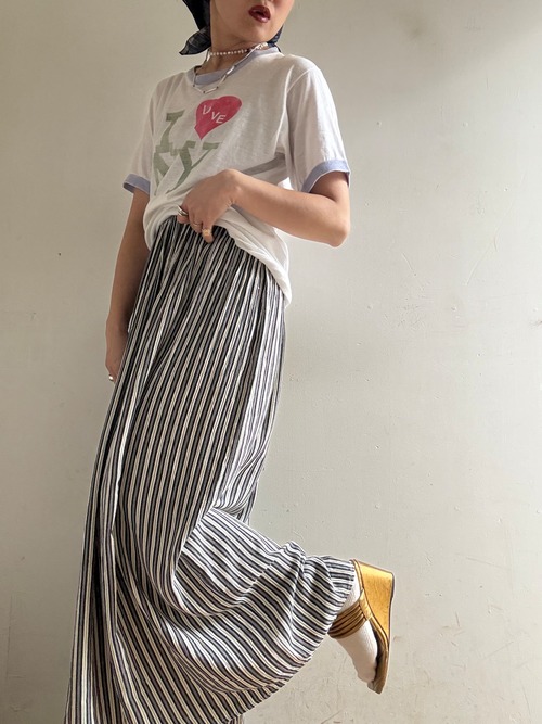 80-90s Vintage "Karen Kane" Elastic Stripes Skirt