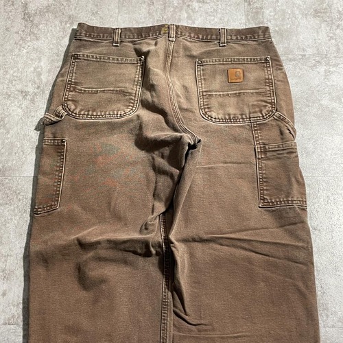 USA生地製 ダークブラウン ダブルニー Carhartt B136 36×32 詳細写真14