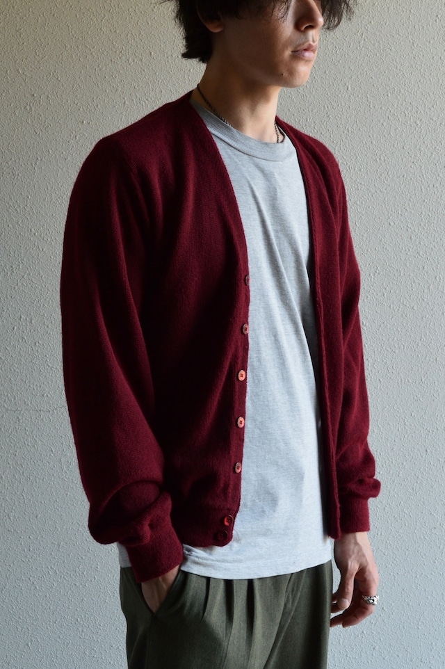 KINGS ROAD by Sears 1970's ORLON ACRYLIC Vintage Knit Cardigan Burgundy キングスロード シアーズ 70s オーロンアクリル カーディガン