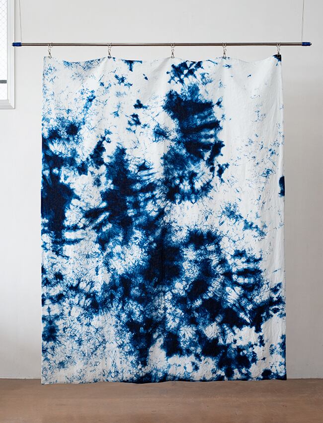 aulico : LINEN BLANKET / TIE DYE : WHITE