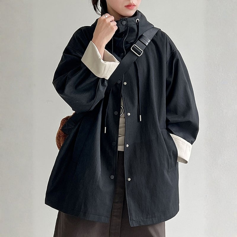 フード付き ミドル丈 カジュアルコート ◆2color 204465