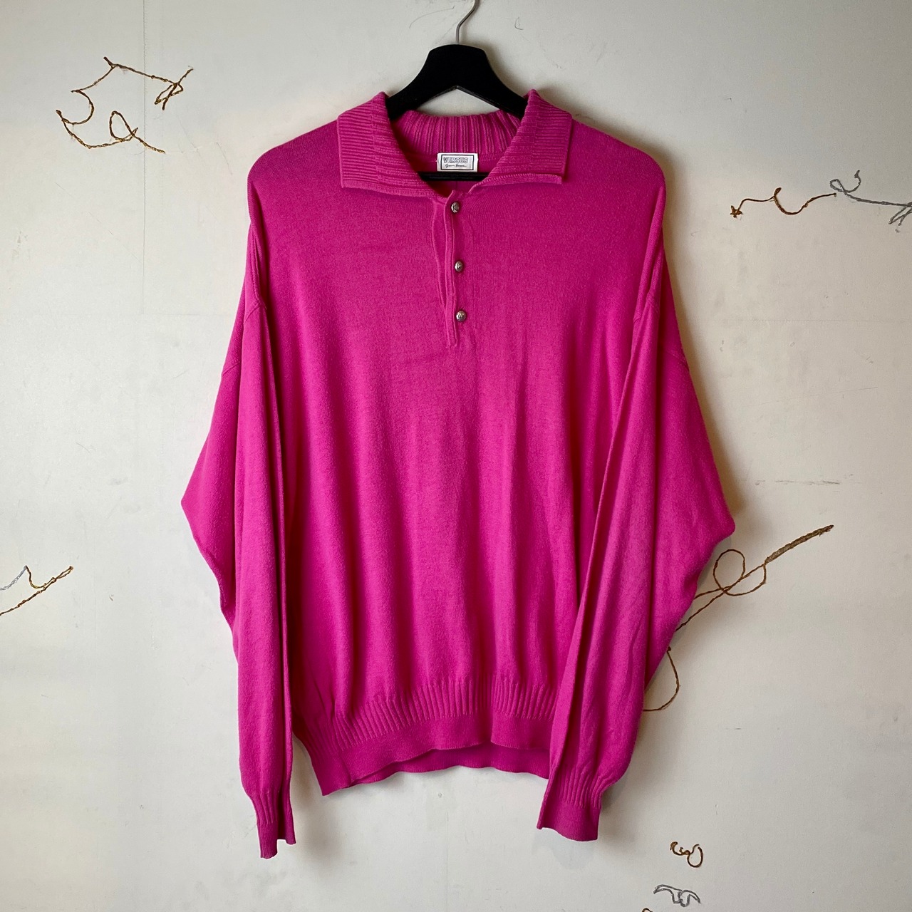 versace shocking pink knit polo