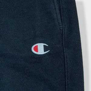 【champion】スウェットパンツ リバースウィーブ REVERSE WEAVE 刺繍ロゴ 黒 チャンピオン L US古着