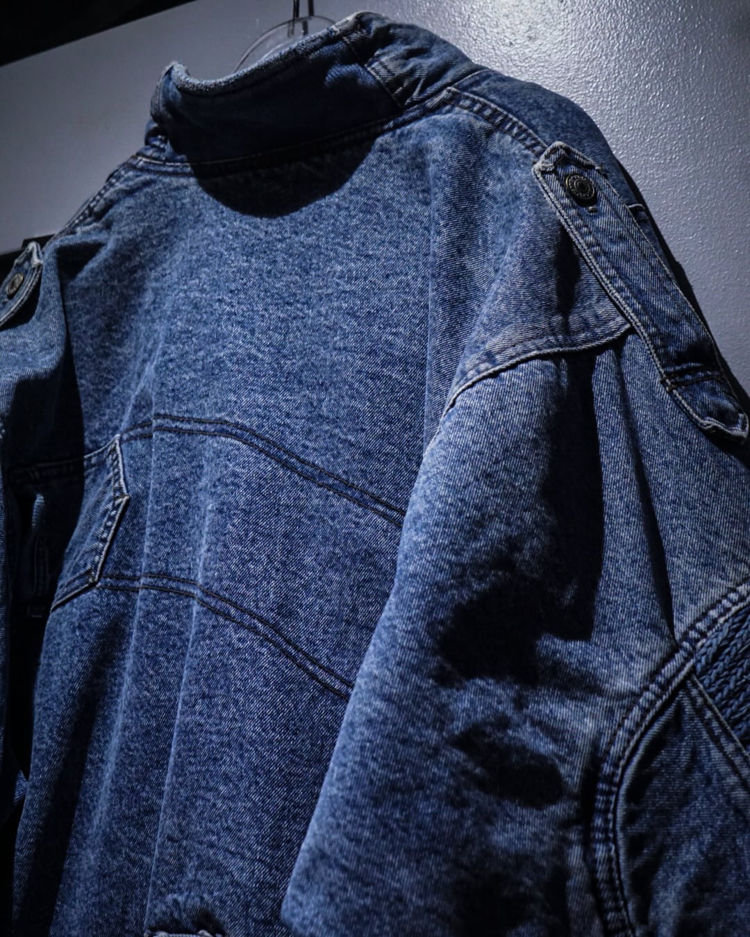 add (C) vintage】“NO! Jeans” Multi Gimmick × Knit Switch Design