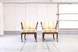 マルニ 地中海ロイヤル 46万「シャルル」パーティチェア2脚セットa キャスターチェア アームチェア 椅子 一人掛けソファ ラタン maruni【中古家具/中古インテリア/USED家具ユーズド家具/リサイクル】