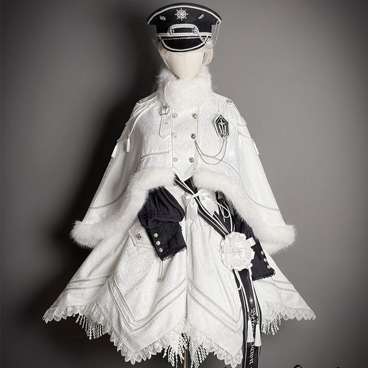 近衛聖騎士・スノーケープ・ミリタリー軍服ロリータセット：帽子