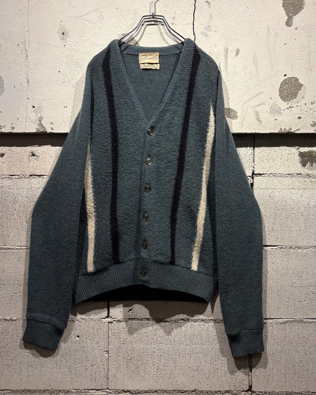【Caka otto】 60’s Stripe Pattern Mohair Blend Knit Cardigan
