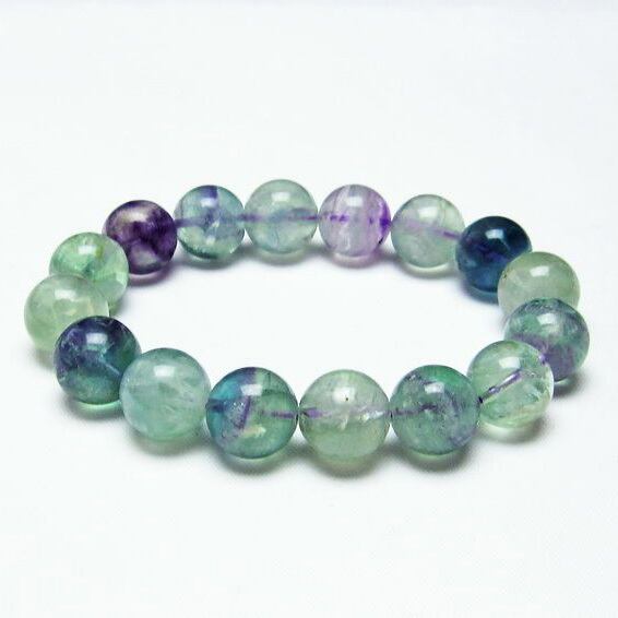 エンジェルフェザー フローライト ブレスレット 14mm 一点物 111-22894